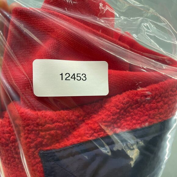 VTG Polo Ralph Lauren Hoodie Mens Small Red HI Tech Hybrid Fleece Drawstring - Picture 13 of 13